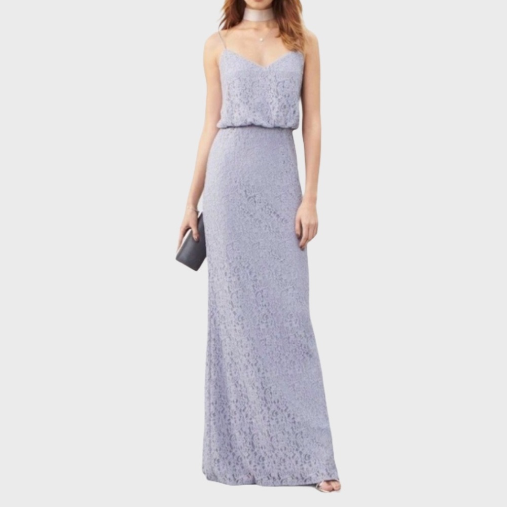 ADRIANNA PAPELL Lace Blouson Gown Light Dove